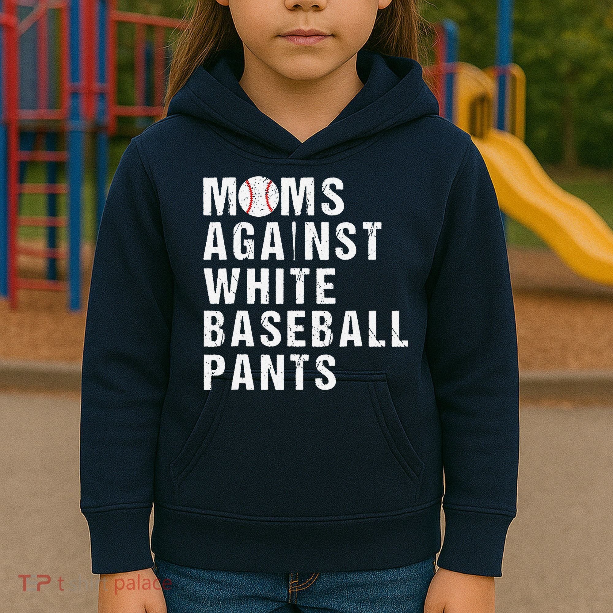 Moms Against White Baseball Pants Kids Hoodie