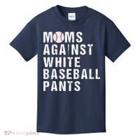 Moms Against White Baseball Pants Kids T-Shirt thumb 0