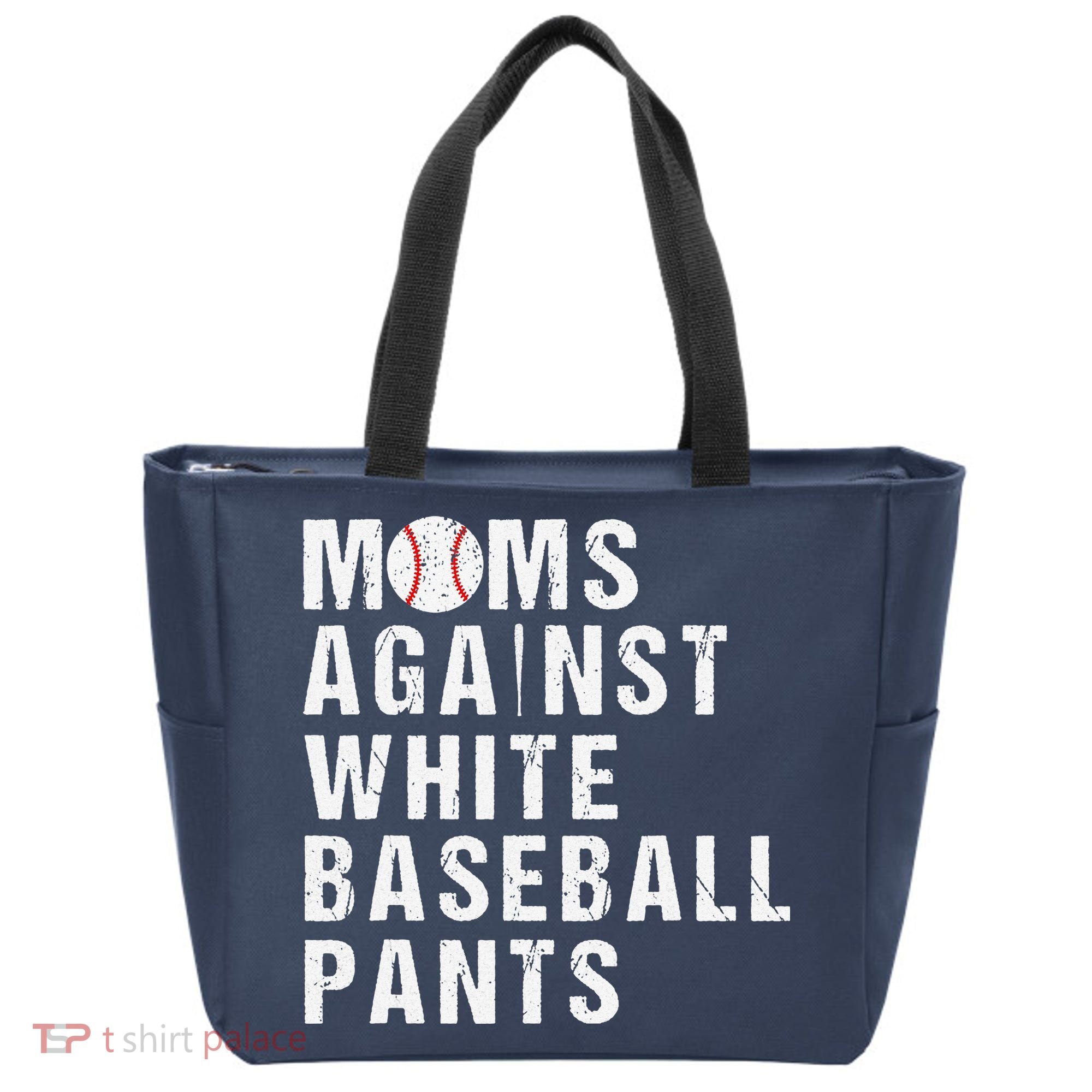 Moms Against White Baseball Pants Tote Bag