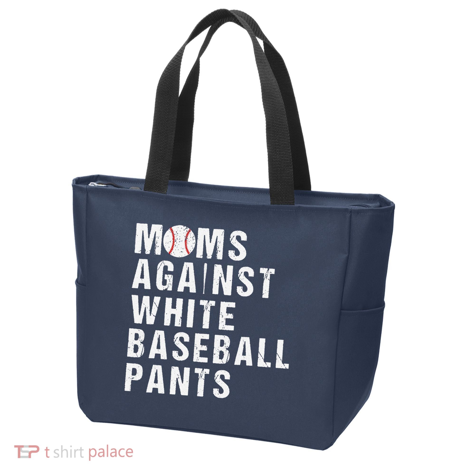 Moms Against White Baseball Pants Tote Bag