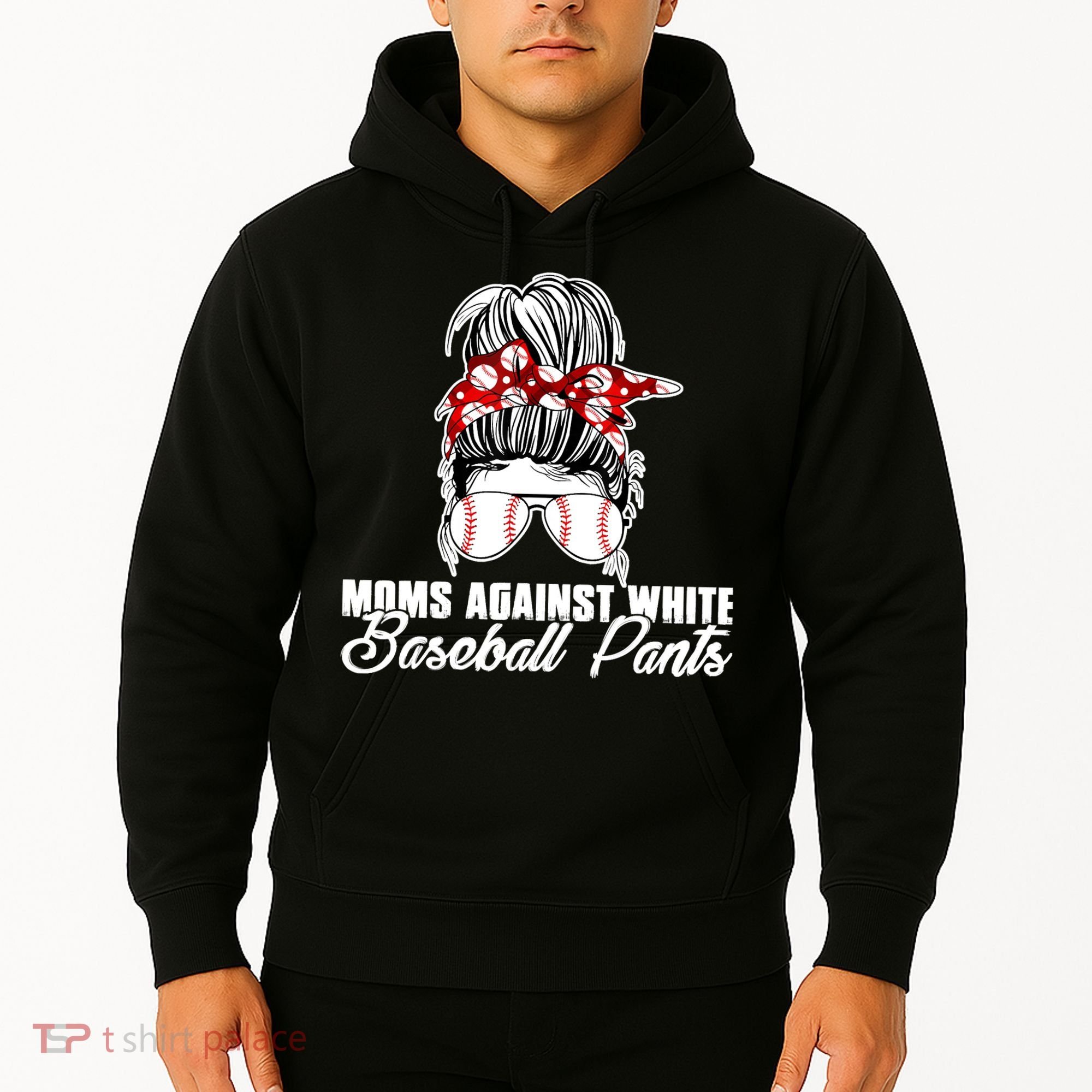 Moms Against White Baseball Pants Hoodie