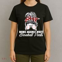 Moms Against White Baseball Pants T-Shirt thumb 4