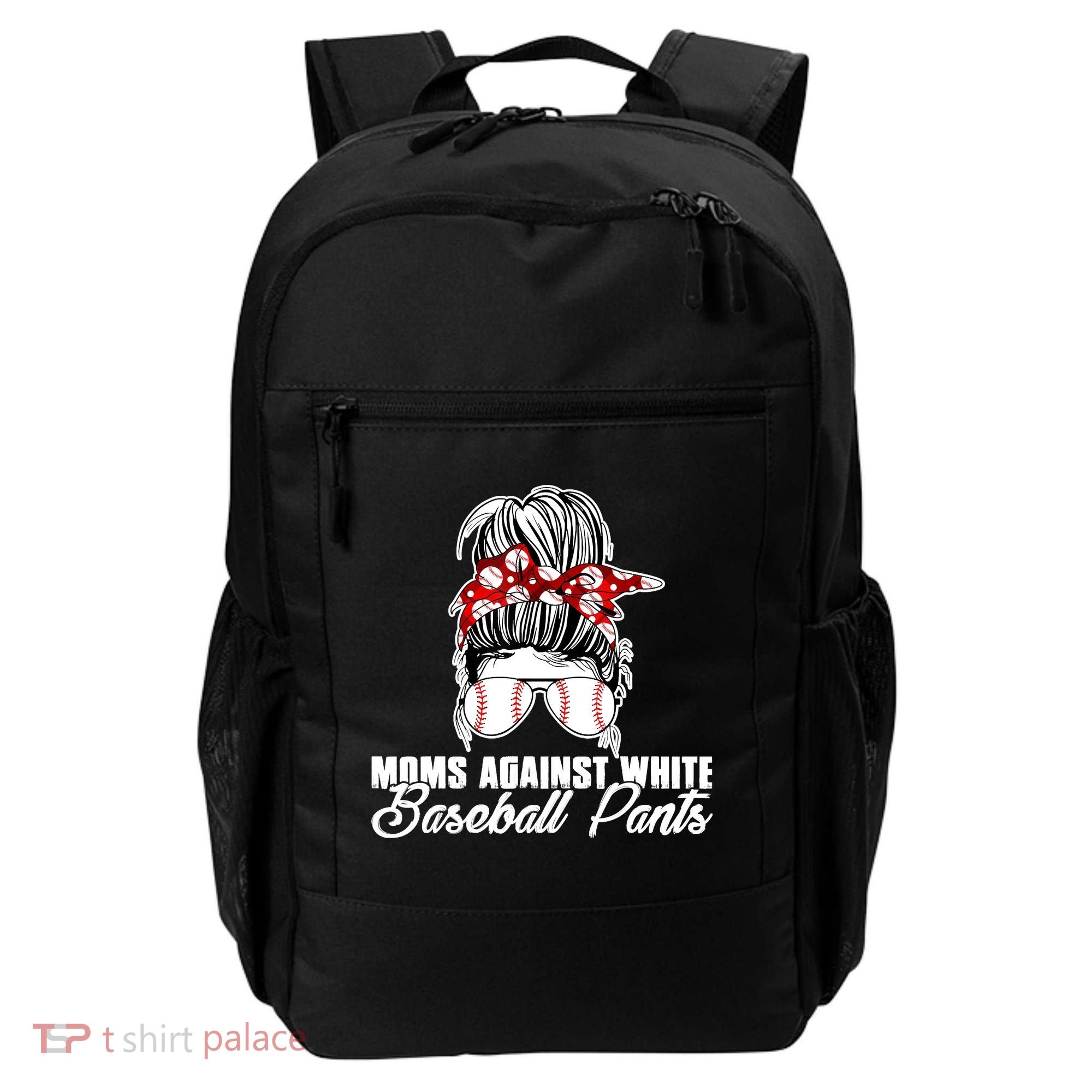 Moms Against White Baseball Pants Backpack