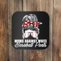 Moms Against White Baseball Pants Coaster thumb 0