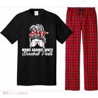 Moms Against White Baseball Pants Pajama Set thumb 0