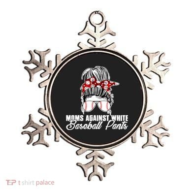 Moms Against White Baseball Pants Ornament