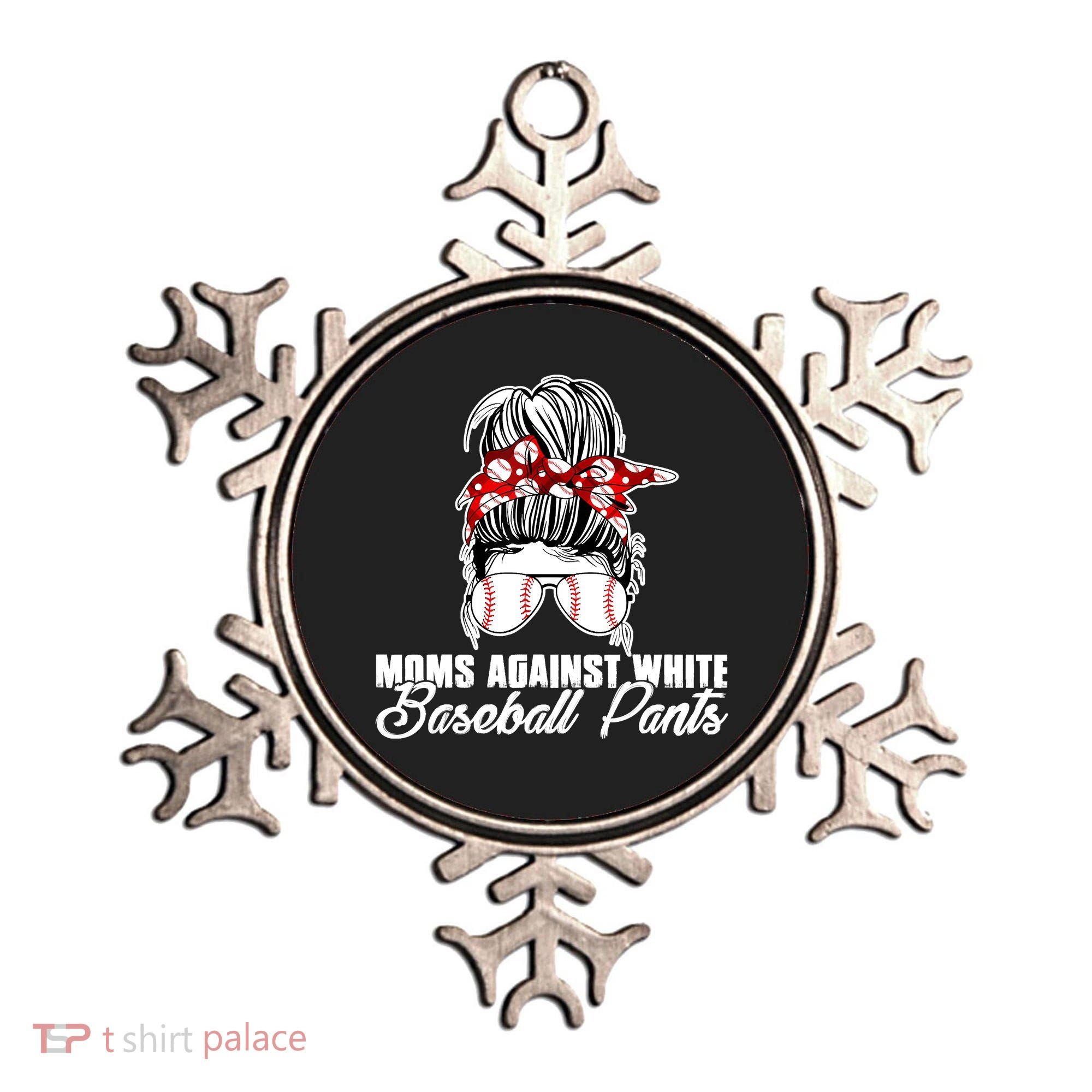 Moms Against White Baseball Pants Ornament