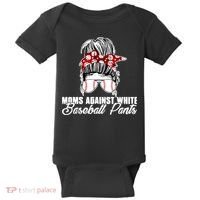 Moms Against White Baseball Pants Baby Bodysuit thumb 0