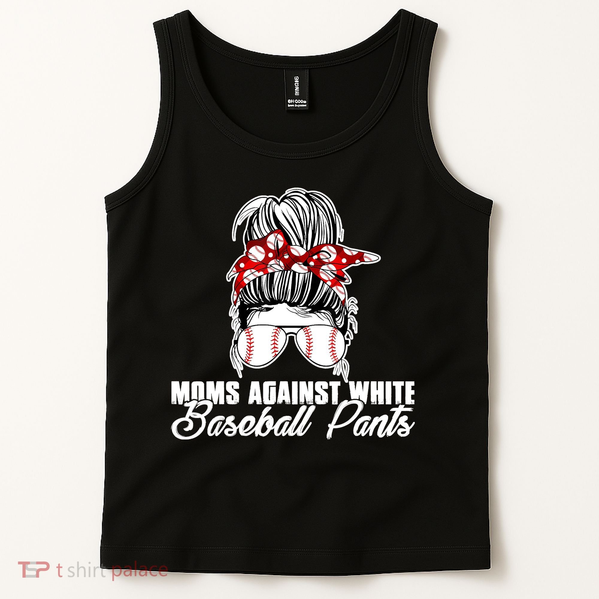 Moms Against White Baseball Pants Tank Top