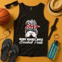 Moms Against White Baseball Pants Tank Top thumb 4