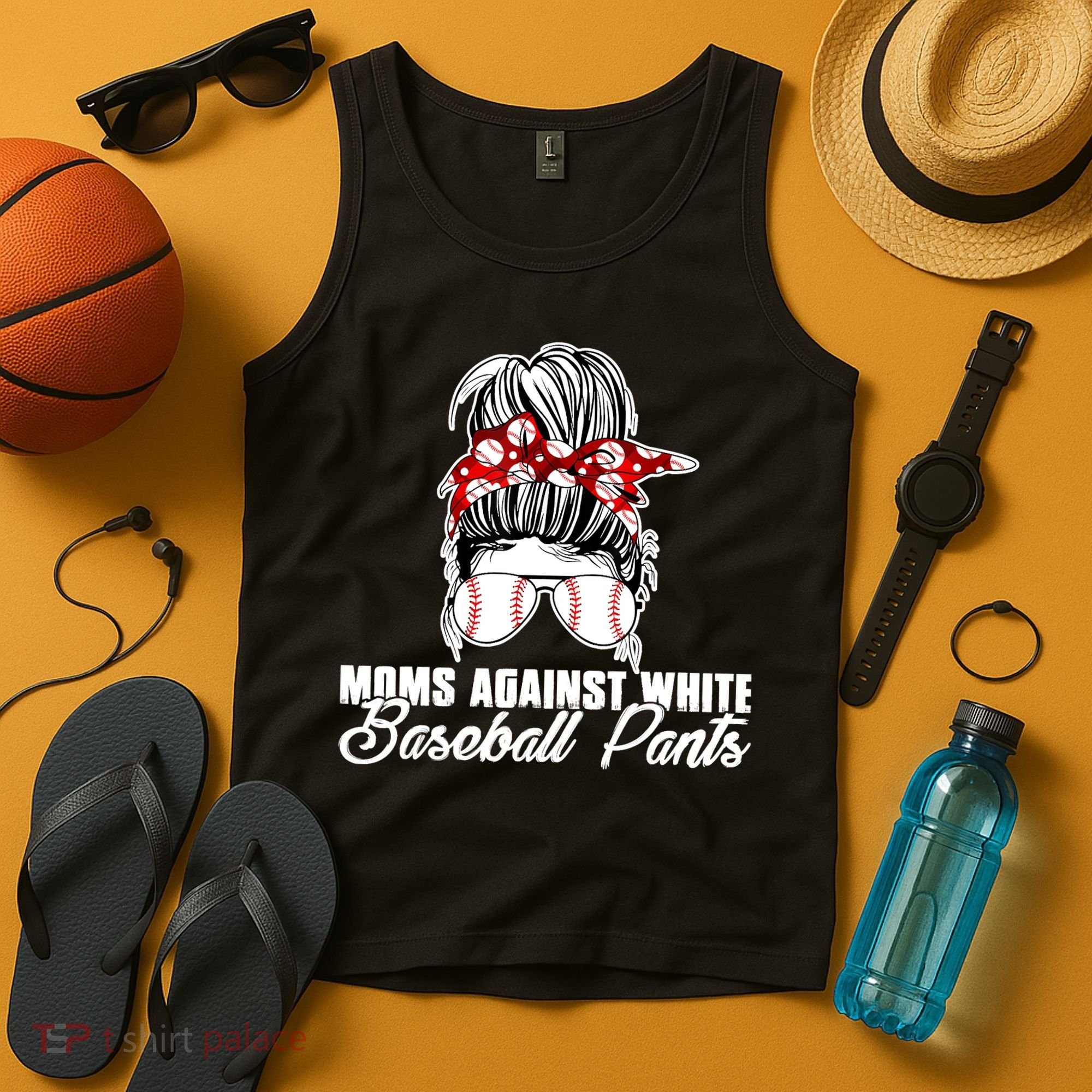 Moms Against White Baseball Pants Tank Top