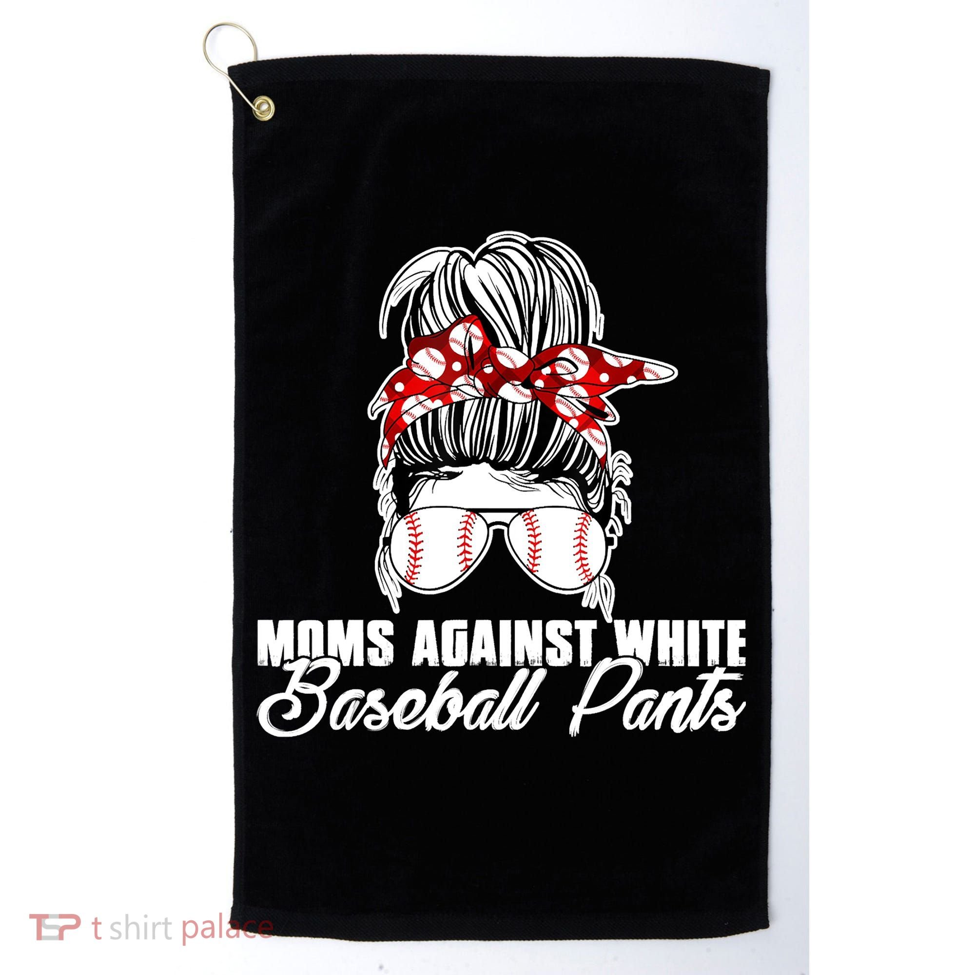 Moms Against White Baseball Pants Golf Towel