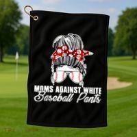 Moms Against White Baseball Pants Golf Towel thumb 1