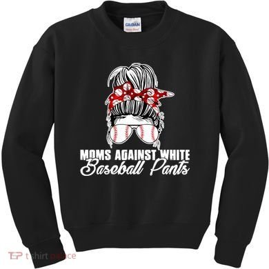 Moms Against White Baseball Pants Kids Sweatshirt
