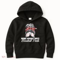 Moms Against White Baseball Pants Kids Hoodie thumb 0