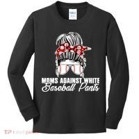 Moms Against White Baseball Pants Kids Long Sleeve Shirt thumb 0