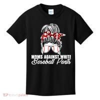 Moms Against White Baseball Pants Kids T-Shirt thumb 0