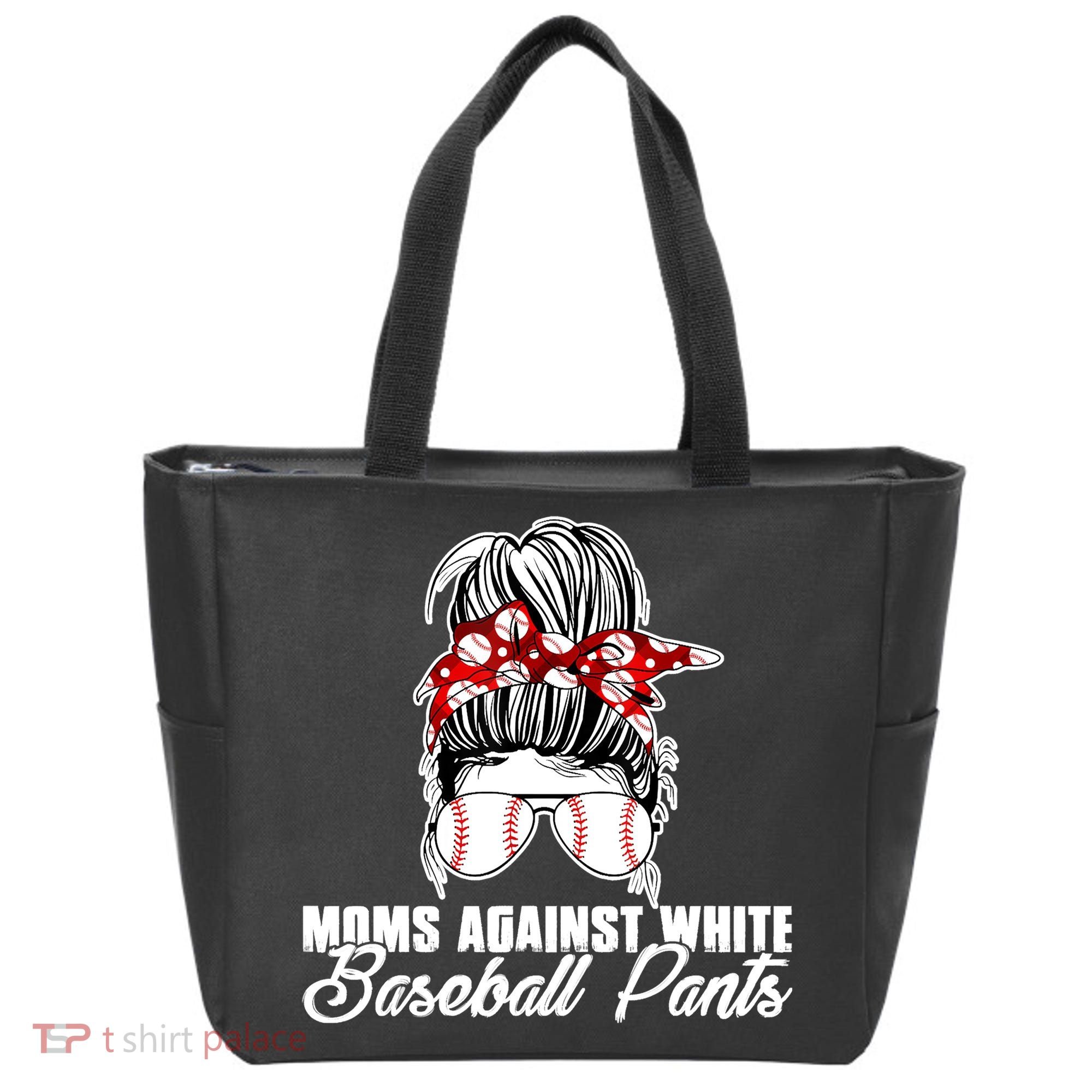 Moms Against White Baseball Pants Tote Bag