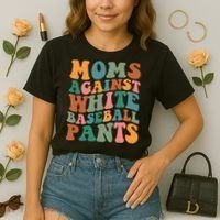 Moms Against White Baseball Pants Funny Baseball Mom Comfort Colors Boxy T-Shirt thumb 2