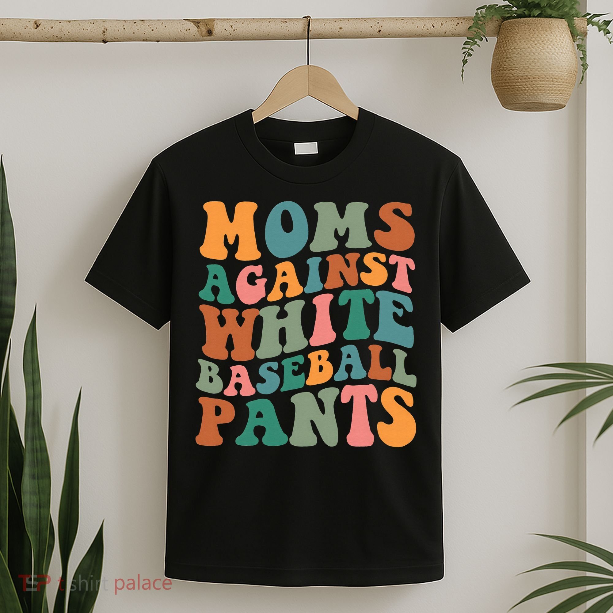 Moms Against White Baseball Pants Funny Baseball Mom T-Shirt