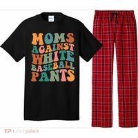 Moms Against White Baseball Pants Funny Baseball Mom Pajama Set thumb 0