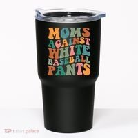 Moms Against White Baseball Pants Funny Baseball Mom Tumbler thumb 0