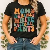 Moms Against White Baseball Pants Funny Baseball Mom Women's T-Shirt thumb 2