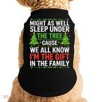 Might As Well Sleep Under The Tree Christmas Pajamas Doggie Tank thumb 0