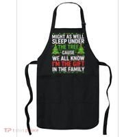 Might As Well Sleep Under The Tree Christmas Pajamas Apron thumb 0