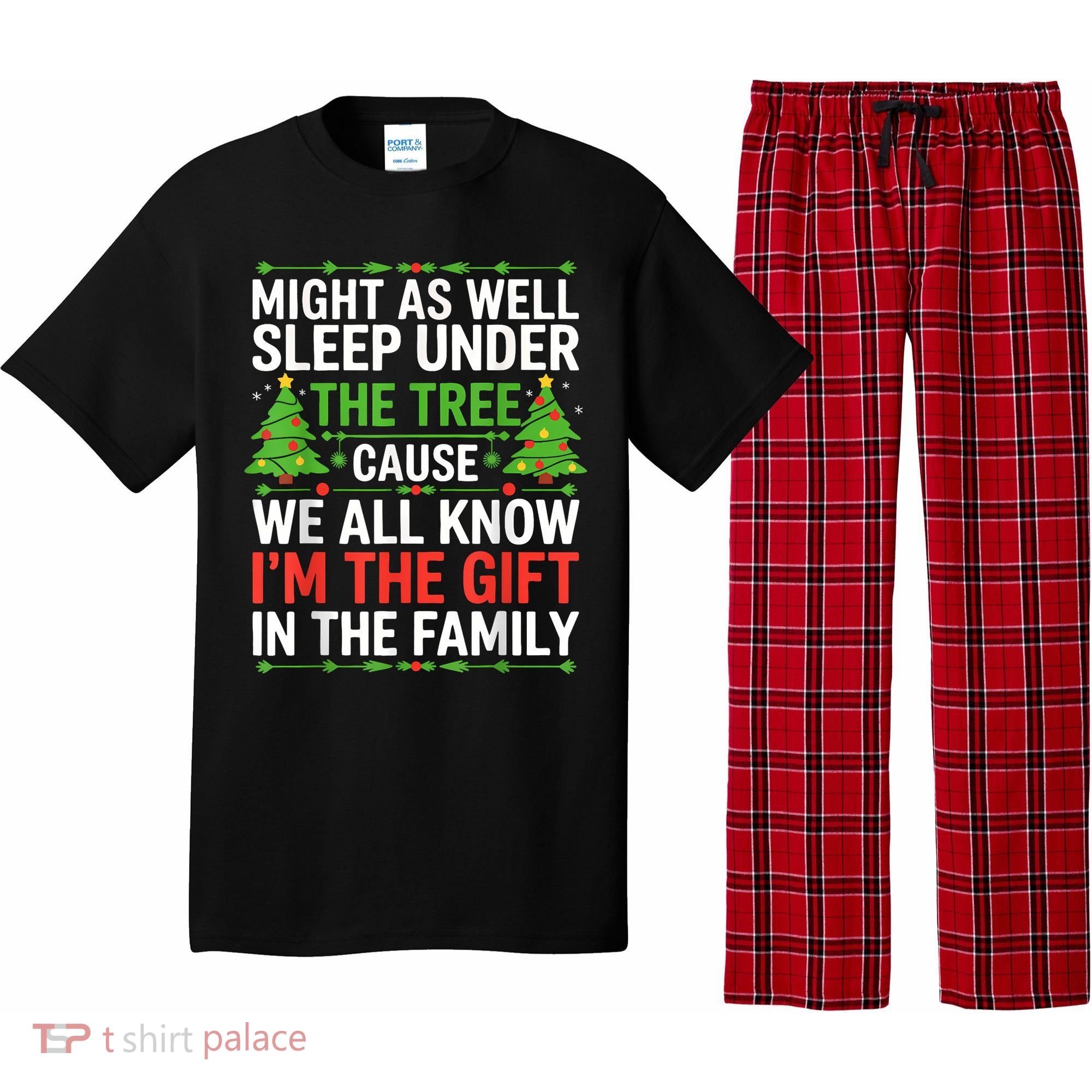 Might As Well Sleep Under The Tree Christmas Pajamas Pajama Set