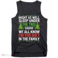 Might As Well Sleep Under The Tree Christmas Pajamas Tank Top thumb 0