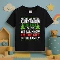 Might As Well Sleep Under The Tree Christmas Pajamas Toddler T-Shirt thumb 3
