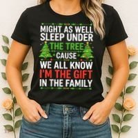 Might As Well Sleep Under The Tree Christmas Pajamas Women's T-Shirt thumb 2