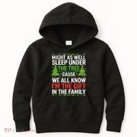 Might As Well Sleep Under The Tree Christmas Pajamas Kids Hoodie thumb 0