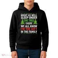 Might As Well Sleep Under The Tree Christmas Pajamas Kids Hoodie thumb 4