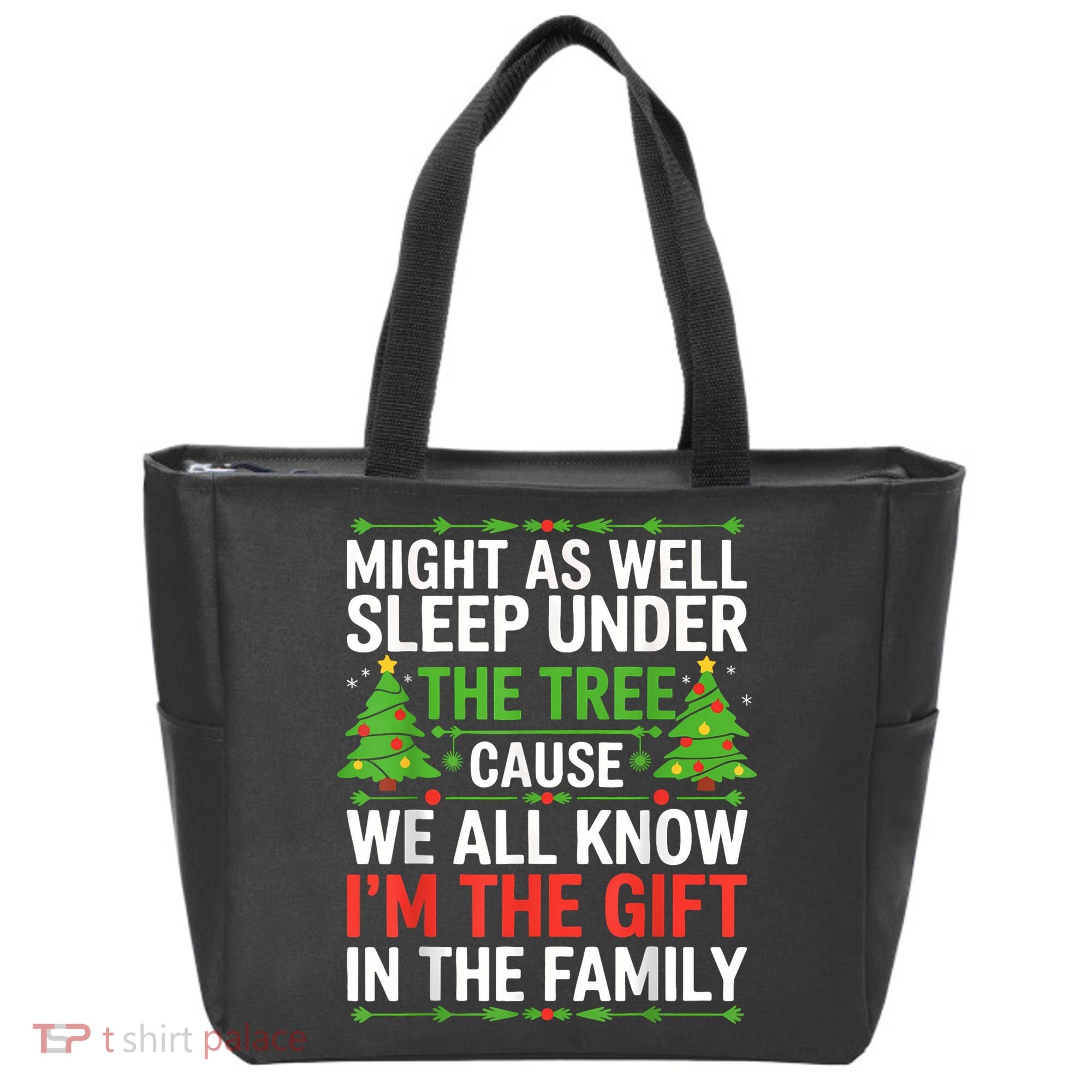 Might As Well Sleep Under The Tree Christmas Pajamas Tote Bag