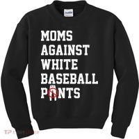 MOMS AGAINST WHITE BASEBALL PANTS Kids Sweatshirt thumb 0