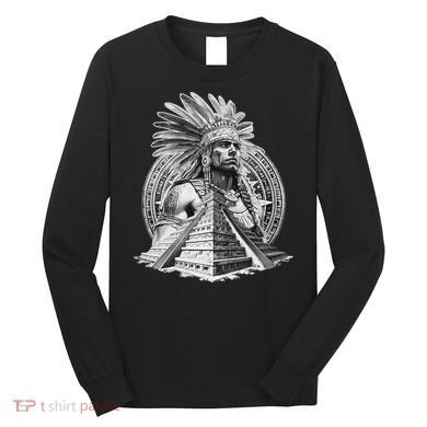 Mexican Aztec Warrior Calendar Mexico Mayan Maya Azteca Long Sleeve Shirt