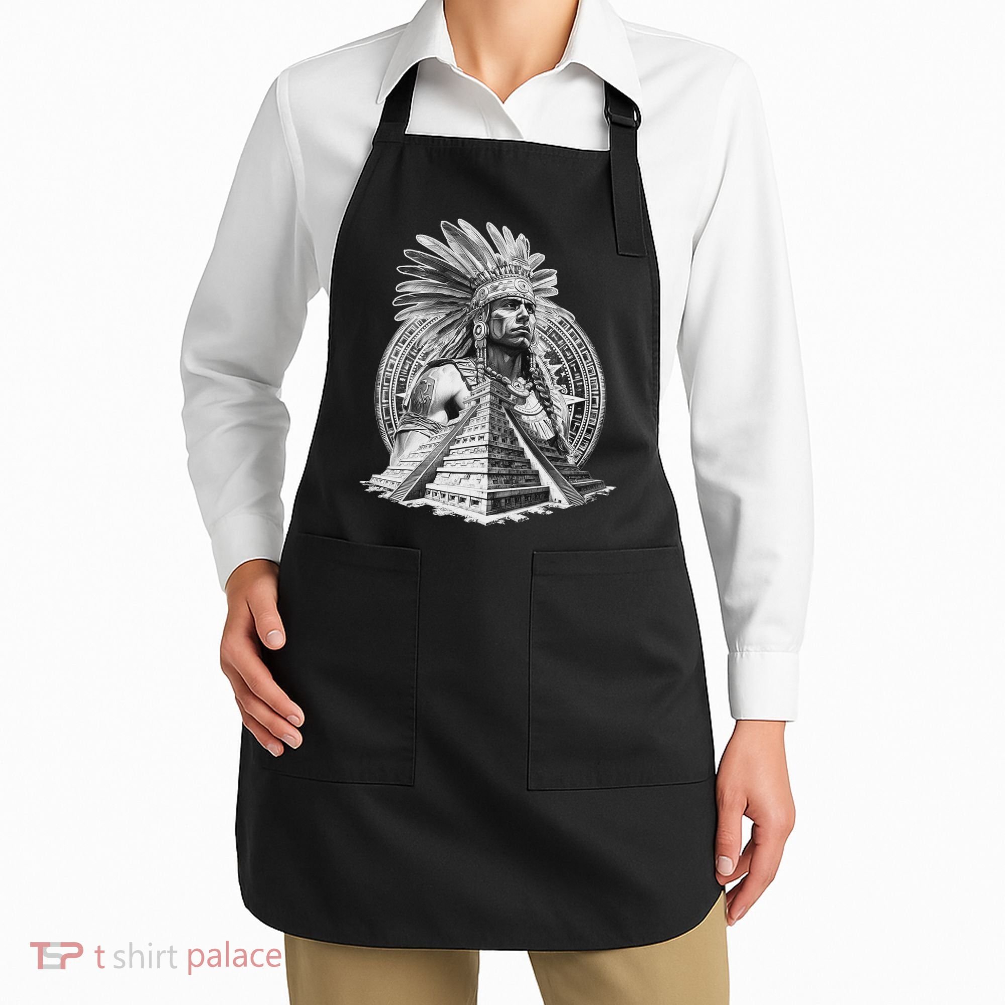 Mexican Aztec Warrior Calendar Mexico Mayan Maya Azteca Apron