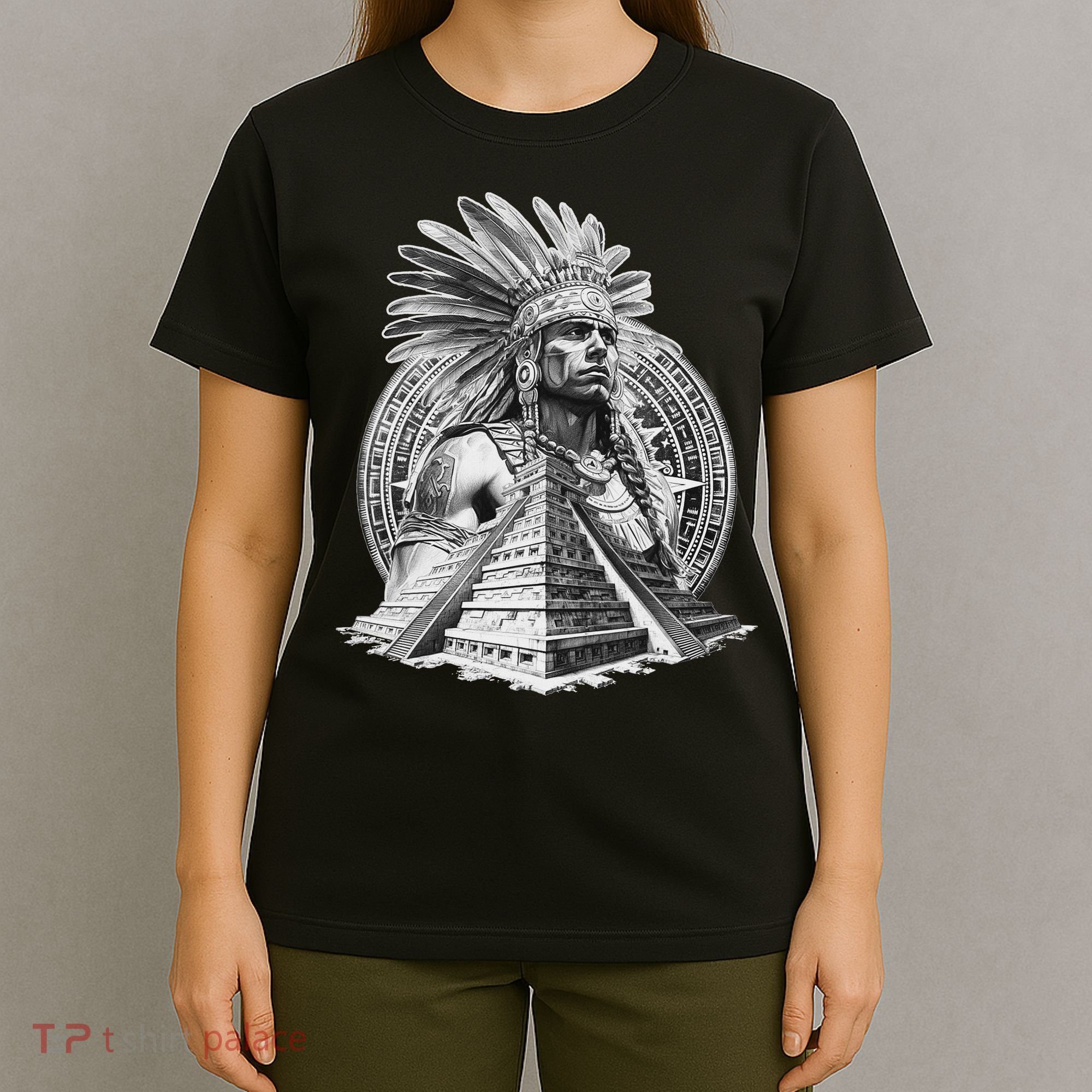 Mexican Aztec Warrior Calendar Mexico Mayan Maya Azteca T-Shirt