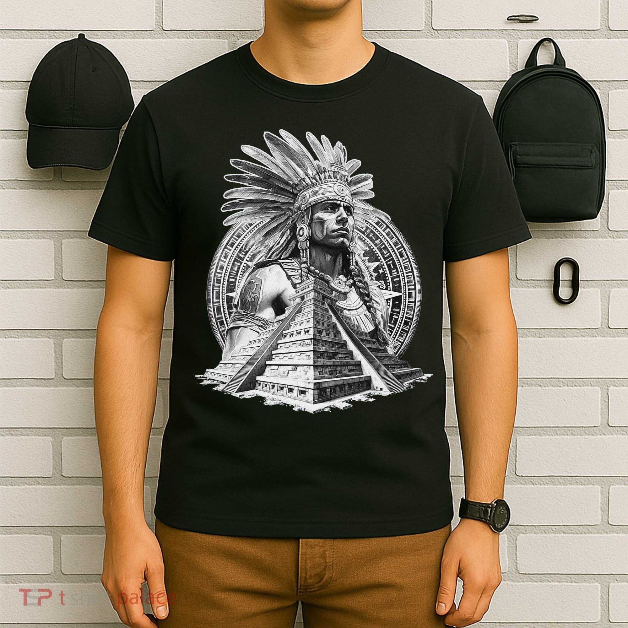Mexican Aztec Warrior Calendar Mexico Mayan Maya Azteca T-Shirt
