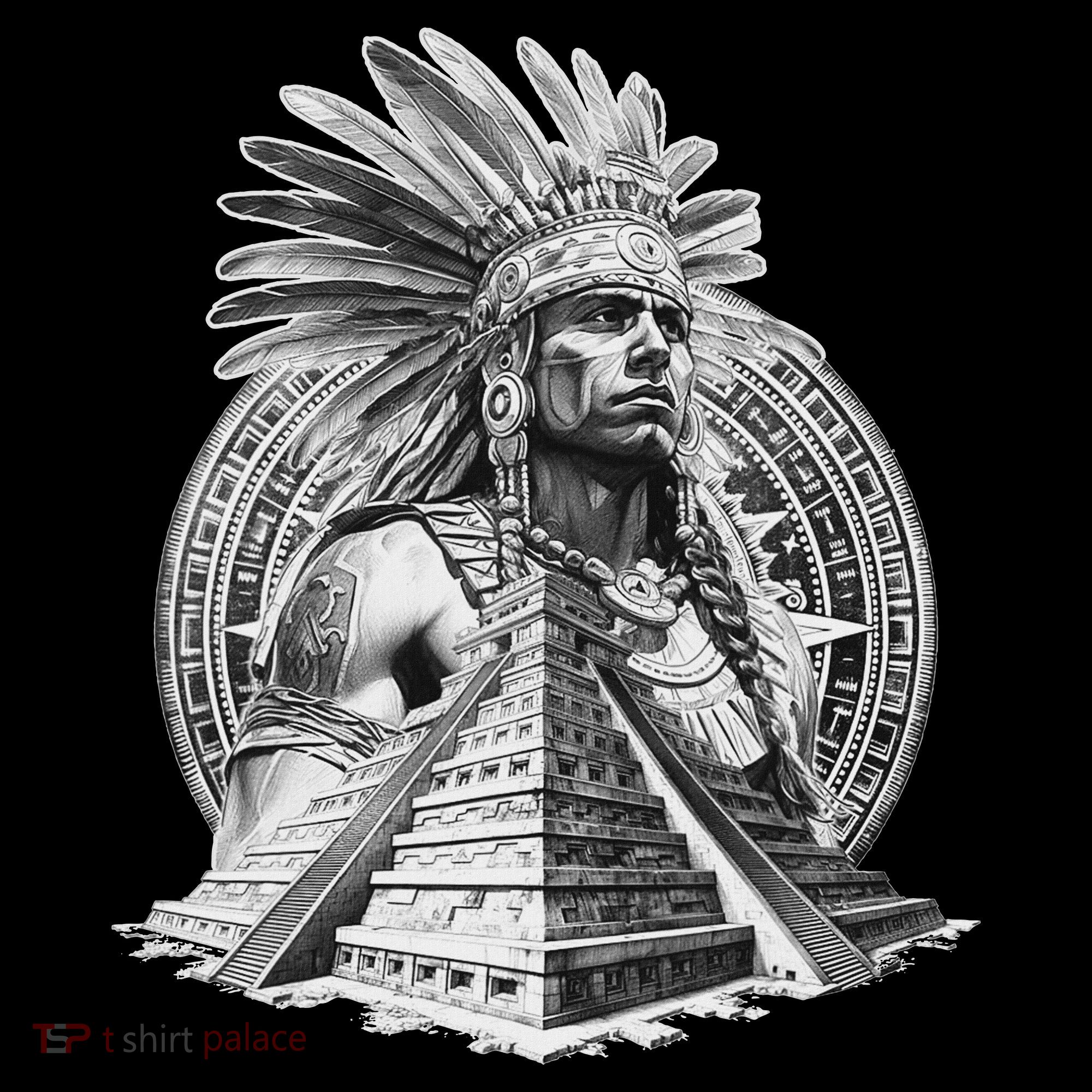Mexican Aztec Warrior Calendar Mexico Mayan Maya Azteca Women's Hoodie