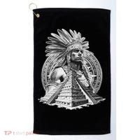 Mexican Aztec Warrior Calendar Mexico Mayan Maya Azteca Golf Towel thumb 0