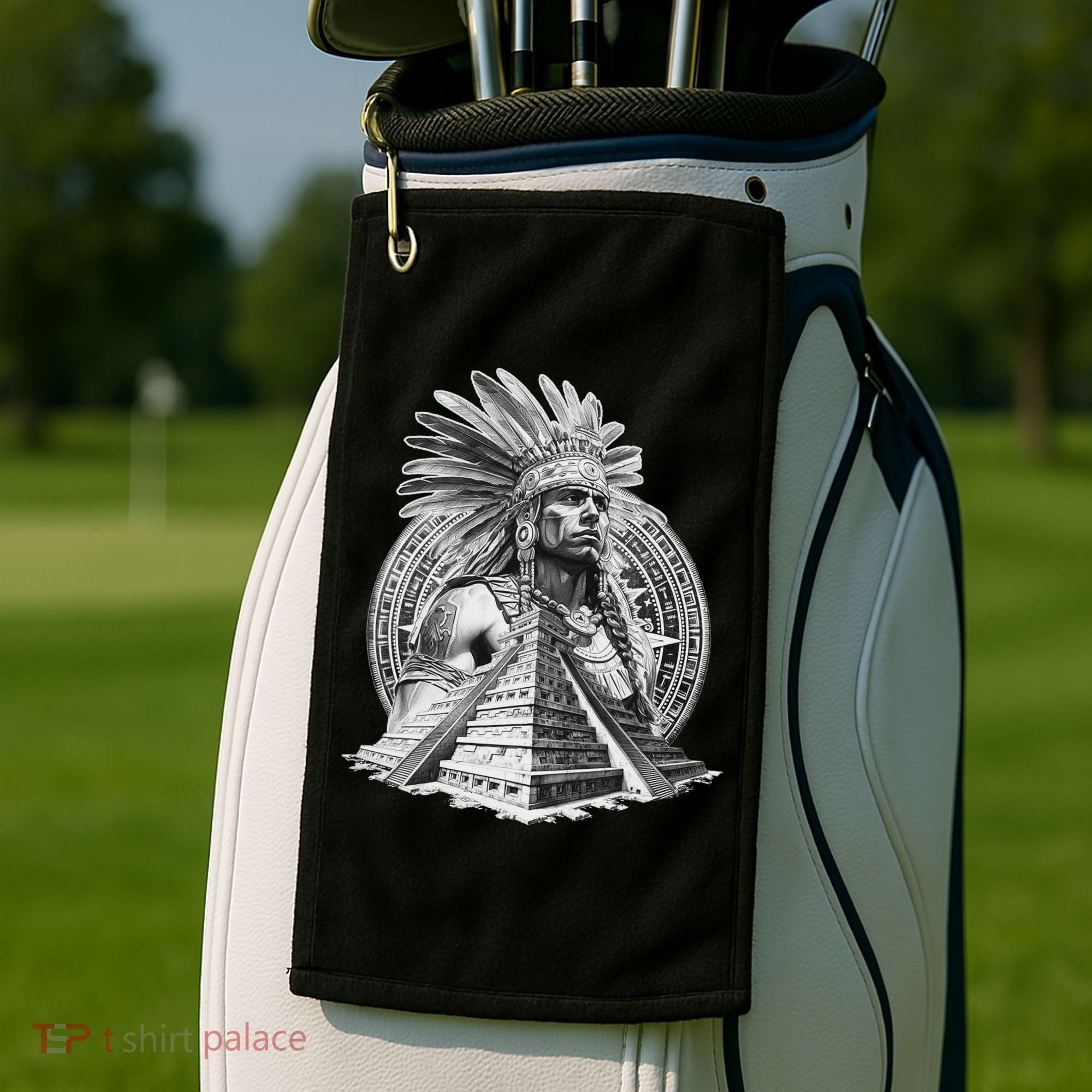 Mexican Aztec Warrior Calendar Mexico Mayan Maya Azteca Golf Towel