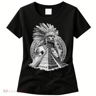Mexican Aztec Warrior Calendar Mexico Mayan Maya Azteca Women's T-Shirt