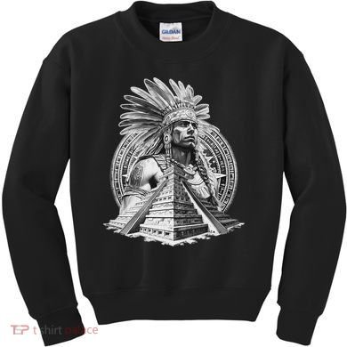 Mexican Aztec Warrior Calendar Mexico Mayan Maya Azteca Kids Sweatshirt