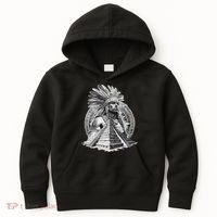 Mexican Aztec Warrior Calendar Mexico Mayan Maya Azteca Kids Hoodie thumb 0
