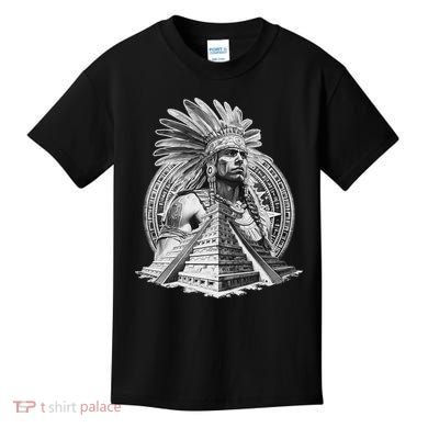 Mexican Aztec Warrior Calendar Mexico Mayan Maya Azteca Kids T-Shirt