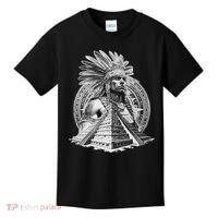 Mexican Aztec Warrior Calendar Mexico Mayan Maya Azteca Kids T-Shirt thumb 0
