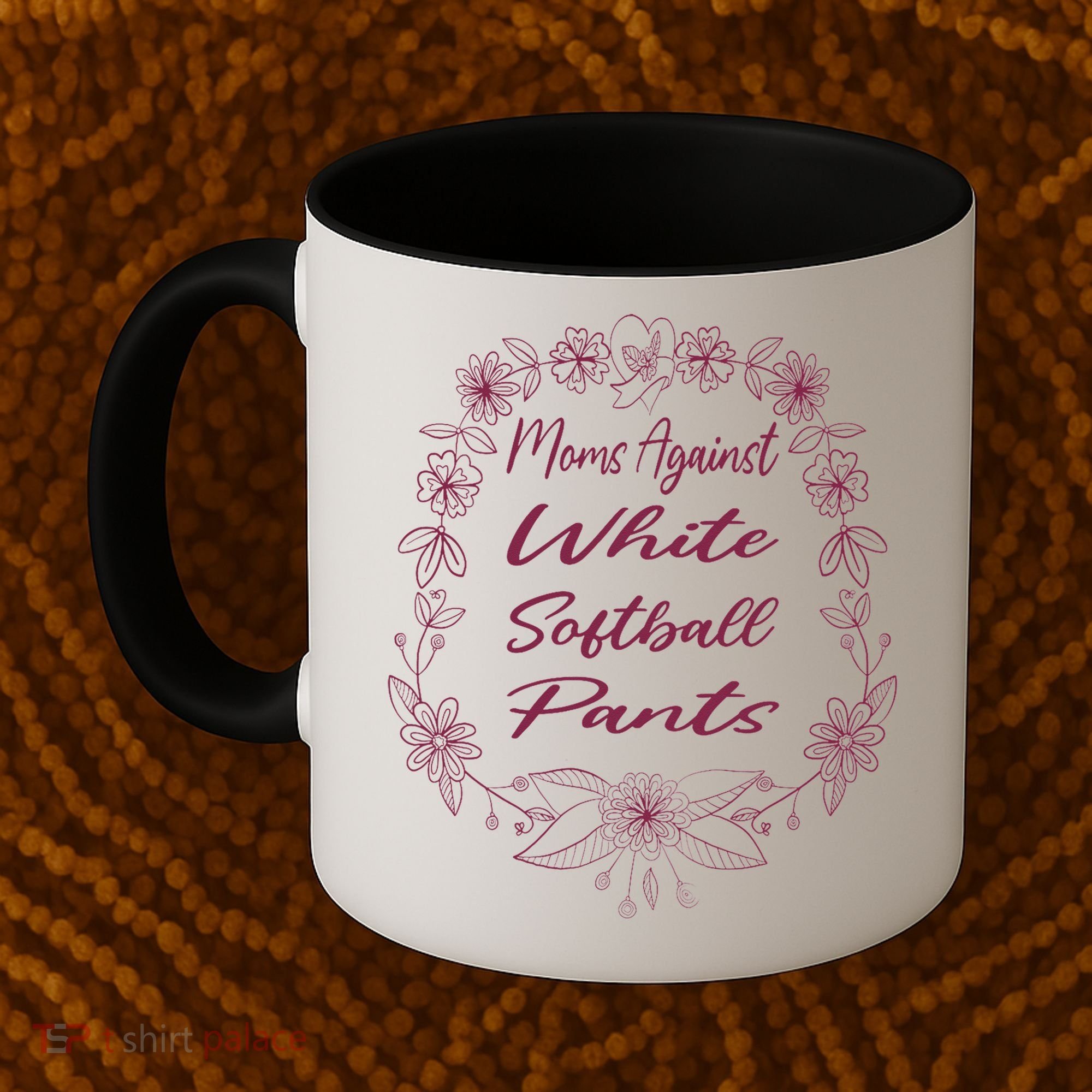 Moms Against White Baseball Pants Funny Baseball Season Mom Coffee Mug